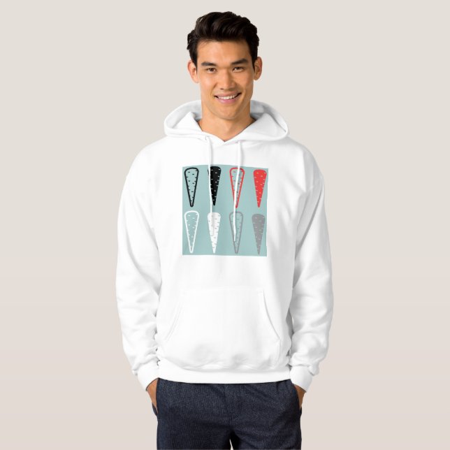 Carrot Icons Orange Black White Hoodie (Hel framsida)