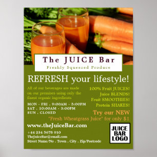 Carrot Juice, Juice Pub Advertising Poster