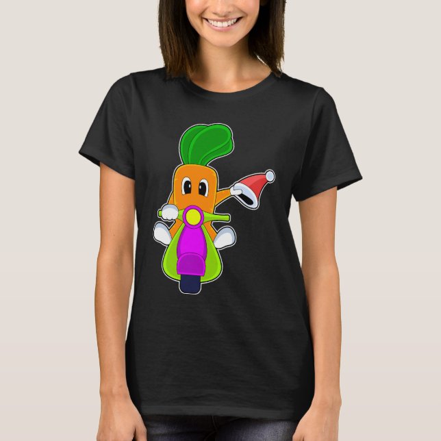 Carrot-julmotorcykel T Shirt (Framsida)