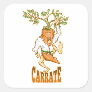Carrot Karate CARRATE Fyrkantigt Klistermärke