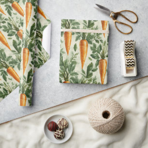 Carrot Mönster Vår Garden Decoupage Presentpapper