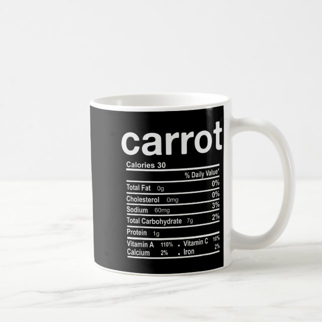 Carrot Nutrition Facts Funny Thanksgiving Christma Kaffemugg (Höger)