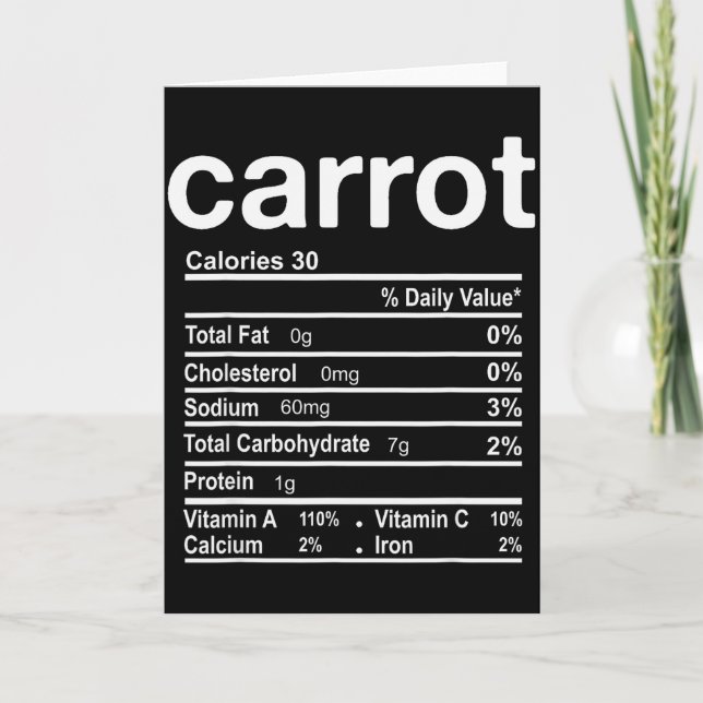 Carrot Nutrition Facts Funny Thanksgiving Christma Kort (Framsida)