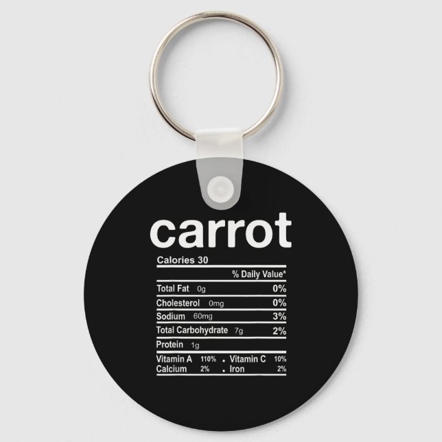 Carrot Nutrition Facts Funny Thanksgiving Christma Nyckelring (Framsida)