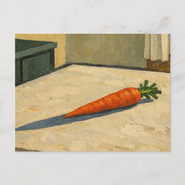 Carrot on a Table Art Postcard Vykort (Framsida)