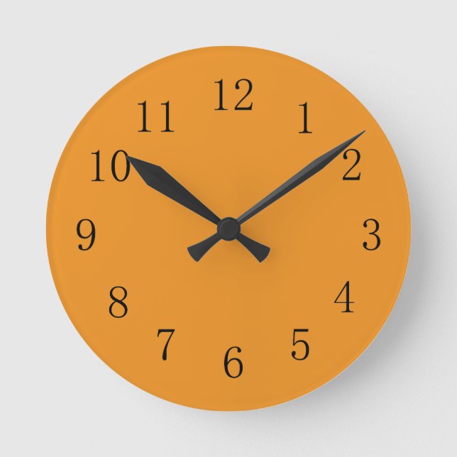 Carrot Orange Färg Kitchen Wall Clock Rund Klocka (Framsida)