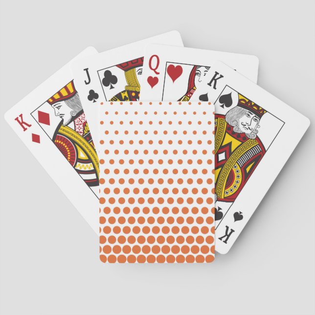 Carrot Orange Polka Dot Modern White Spel Kort (Baksidan)