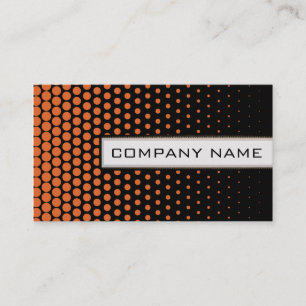 Carrot Orange Polka dots Elegant Modern Black Visitkort