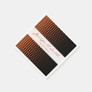 Carrot Orange Polka dots Modern Black Pappersservett