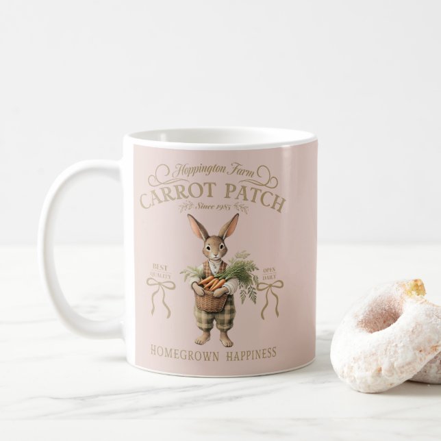 Carrot Patch Bunny Farmer Kaffemugg (Med munk)