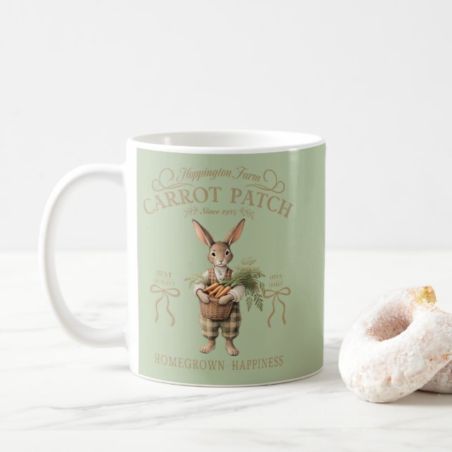 Carrot Patch Bunny Farmer Kaffemugg (Med munk)
