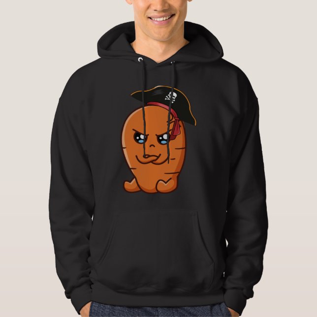 Carrot Pirate Vegan Food Hoodie (Framsida)