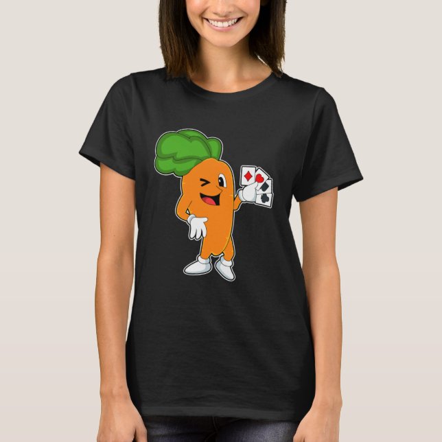 Carrot Poker Poker cards Card game T Shirt (Framsida)