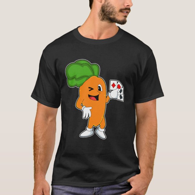 Carrot Poker Poker cards Card game T Shirt (Framsida)
