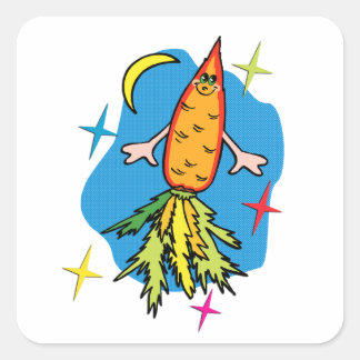 Carrot Rocket Frakt: även känt som Fast Food Fyrkantigt Klistermärke