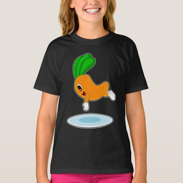 Carrot Swimming Vatten hopping T Shirt (Framsida)