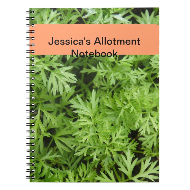 Carrot Toppar Allotment Notebook Anteckningsbok Med Spiral (Framsidan)