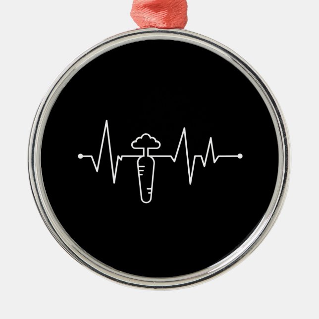 Carrot Vegetable Vegan Julgransprydnad Metall (Framsidan)