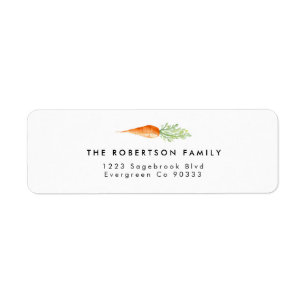 Carrot Watercolor Address Label Returadress Etikett