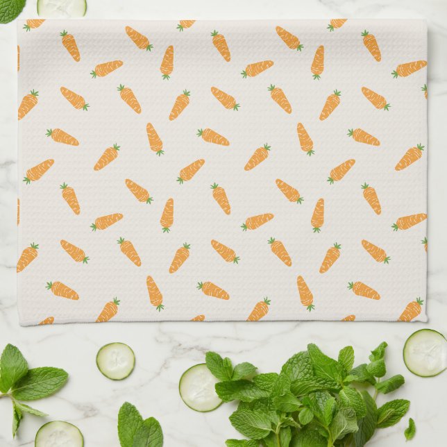Carrots Vegetables mönster personlig Kökshandduk (Vikta)