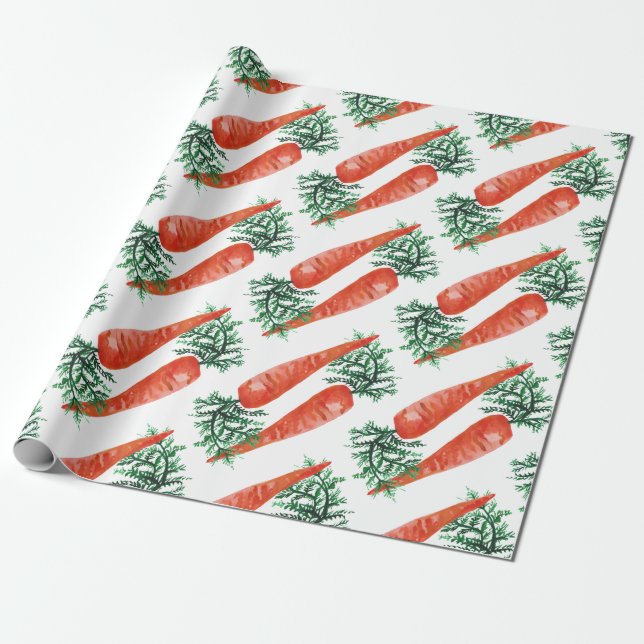 Carrots Watercolor Gift Presentpapper (Utrullad)
