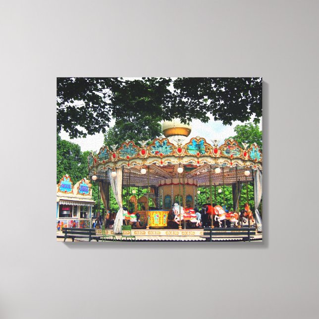 Carrousel i Tuileries, Paris, Frankrike Canvastryck (Framsida)