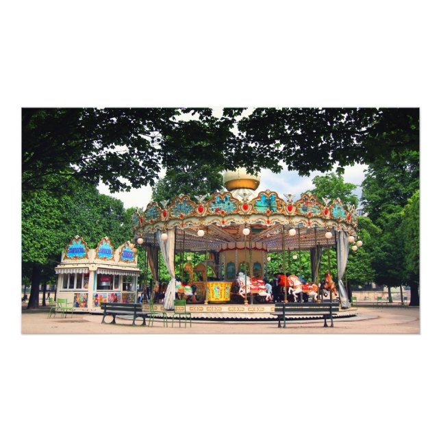 Carrousel i Tuileries, Paris, Frankrike Fototryck (Framsidan)