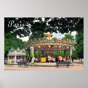 Carrousel i Tuileries, Paris, Frankrike Poster