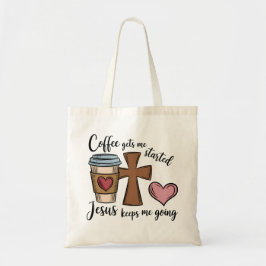 Carry Faith och Caffeine: Coffee & Jesus Tote Bag Tygkasse