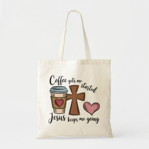 Carry Faith och Caffeine: Coffee & Jesus Tote Bag Tygkasse