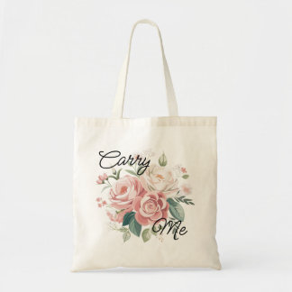 Carry Me Rosa ros Bouquet Blommigt Tygkasse