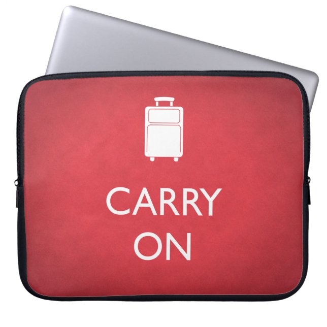 CARRY ON - Luggage - Funny Red Laptop sleeve (Framsidan)