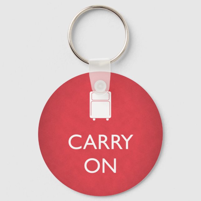 CARRY ON - Luggage - Funny Red Nyckelring (Framsida)
