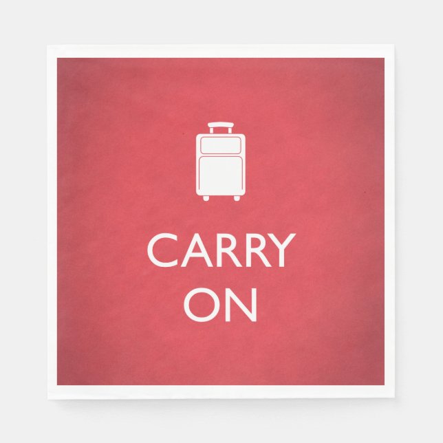 CARRY ON - Luggage - Funny Red Pappersservett (Framsidan)