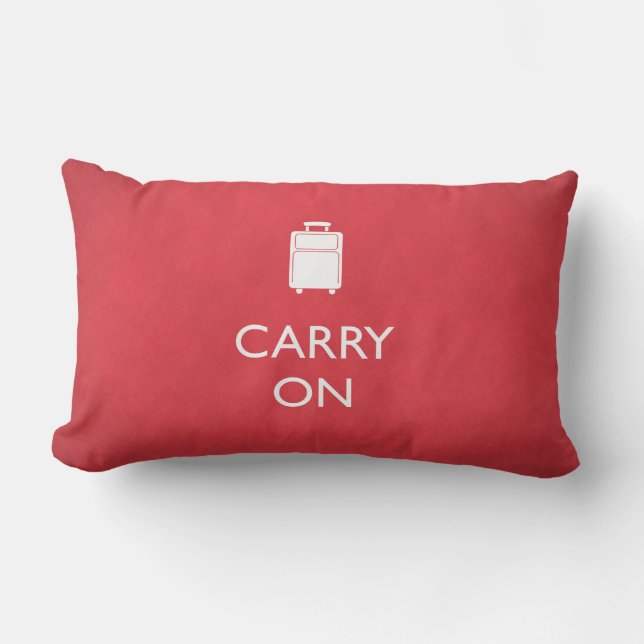 CARRY ON - Luggage - Funny Red Pillow Lumbarkudde (Framsida)