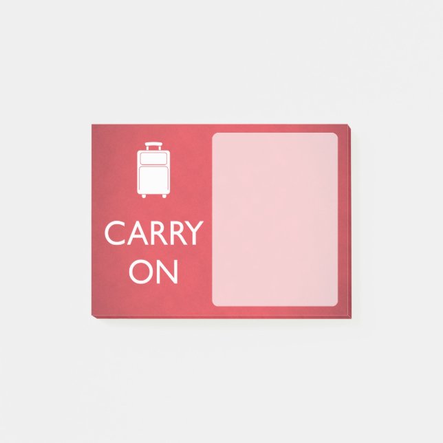 CARRY ON - Luggage - Funny Red Post-it Block (Framsida)