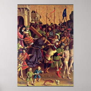 Carrying The Cross By Meister Der Darmstädter Pass Poster