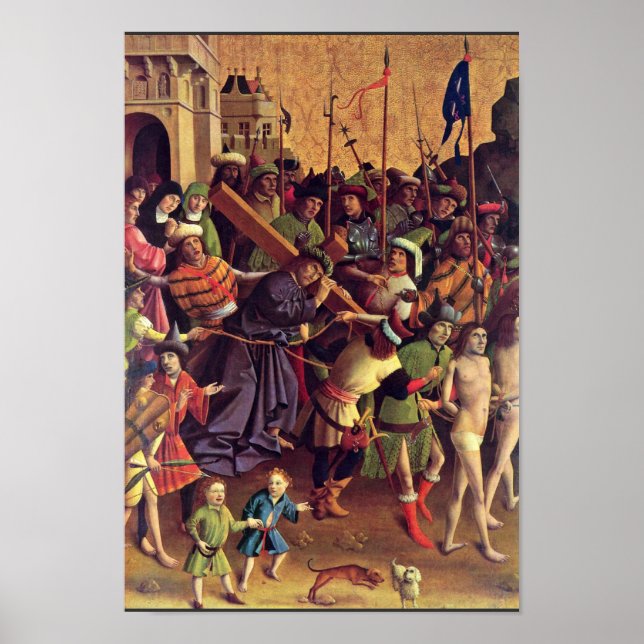 Carrying The Cross By Meister Der Darmstädter Pass Poster (Framsidan)