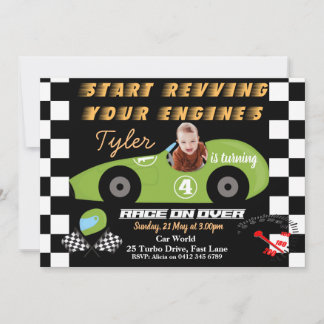 Cars 4e födelsedagen Boys-inbjudan Inbjudningar