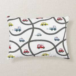 Cars and Roads Boy Bedroom Decor Prydnadskudde