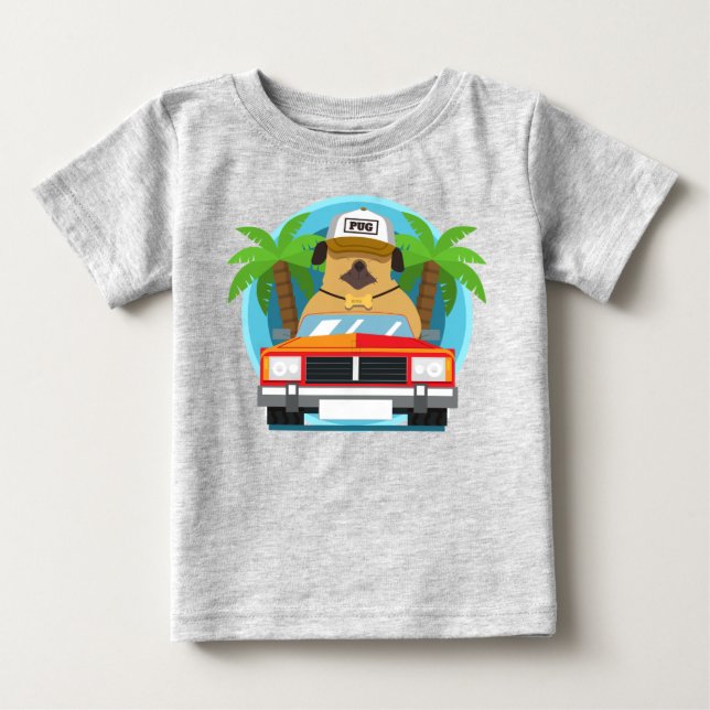 Cars för barn Tävla Funny Bumper Retro-nota T Shirt (Framsida)