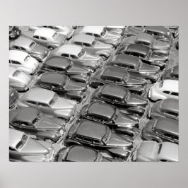 Cars in Chicago, 1941. Vintage Photo Poster