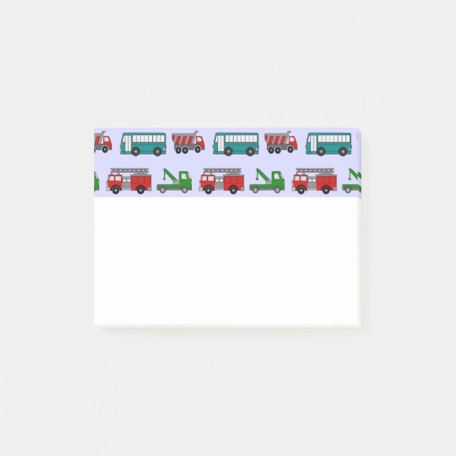 Cars, Lastbilar, Buss Post-it Block (Framsida)