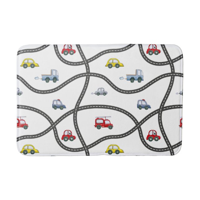 Cars Lastbilar Roads Boy Bathroom Decor Badrumsmatta (Framsidan)