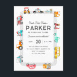 Cars Lastbilar Street Kids Transport Birthday Vykort<br><div class="desc">Modern Honk Beep Vroom Cruise on over Police Car Bike Scooter School Buss Fire Lastbil Ice Cream Lastbil Mailman Postman Cars Lastbilar Street Kids Transport Birthday</div>