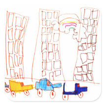 Cars och Byggnad Stickers