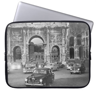 Cars och forntida monument Rom Italyvintage, ital Laptop Fodral