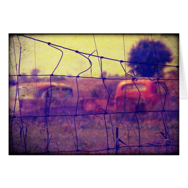 Cars och Lastbilar Rusting Away Hälsningskort (Framsidan Horizontal)