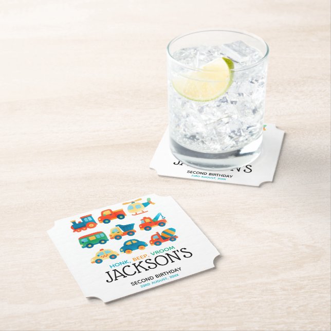 Cars och Lastbilar Transport födelsedag Underlägg Papper (Insitu)