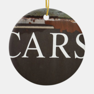 CARS Tow Lastbil Vintage bil-tecken Julgransprydnad Keramik